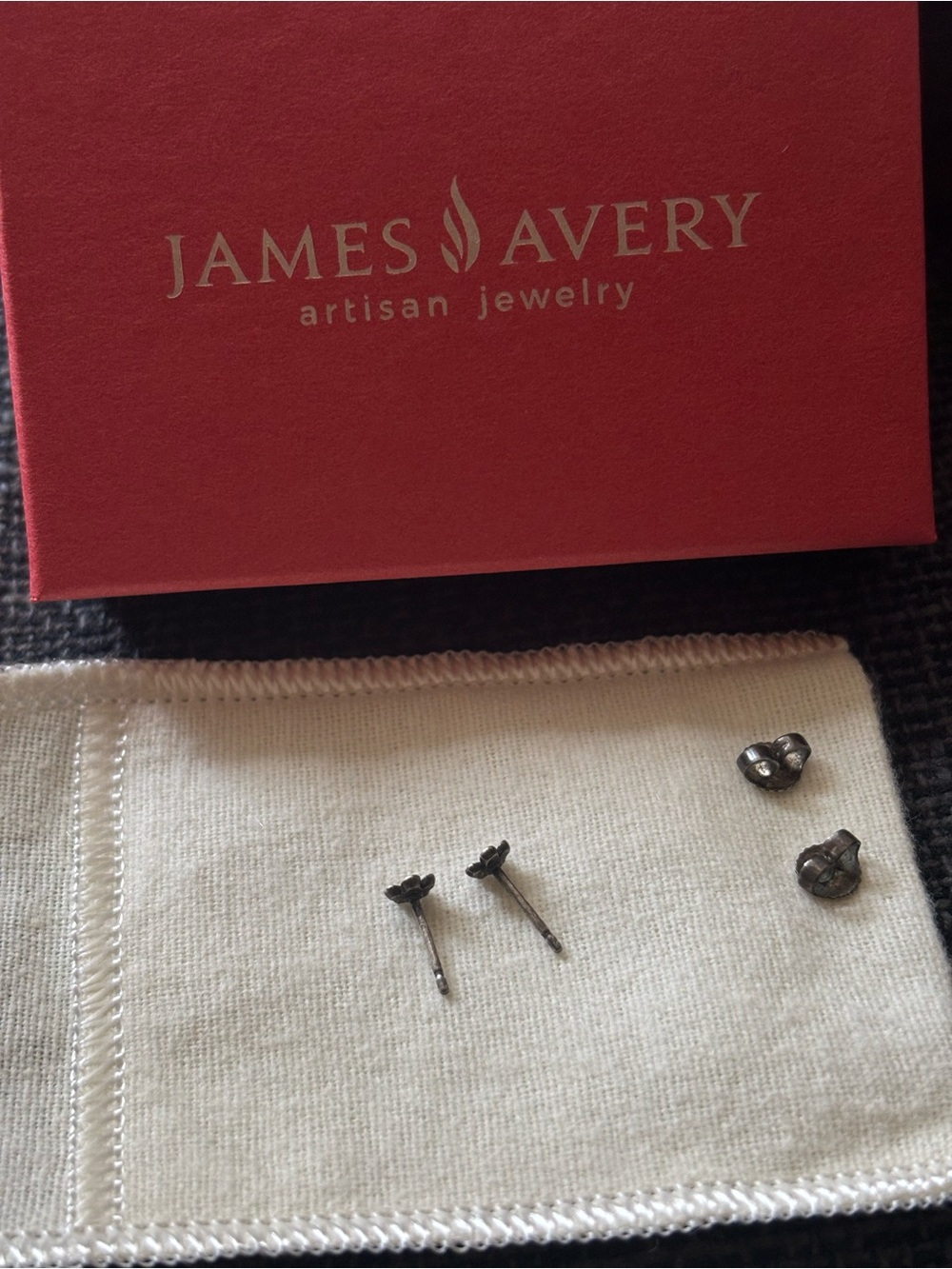 RARE RETIRED James Avery Sterling Silver Floral Matching Ring & Earring Set - Picture 4 of 10